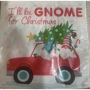 Christmas-I'll be Gnome for Christmas-Guest Napkins 2 Ply Disposable Paper-32 Ct